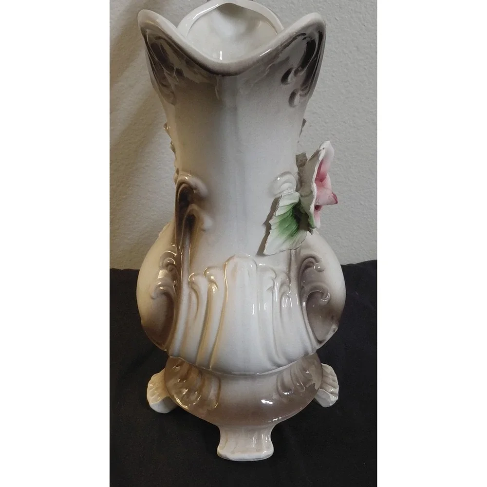 Vintage Capodimonte Italy Porcelain Pitcher Ewer Vase 14